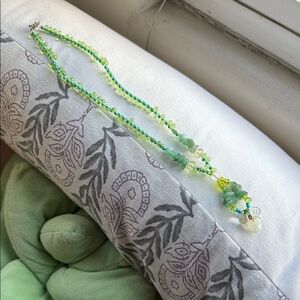 Green Beaded Heart Necklace
